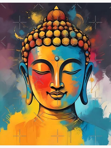 "Living Room Colorful Abstract Buddha Wall Art Painting" Poster for Sale by Dev-Ang | Redbubble