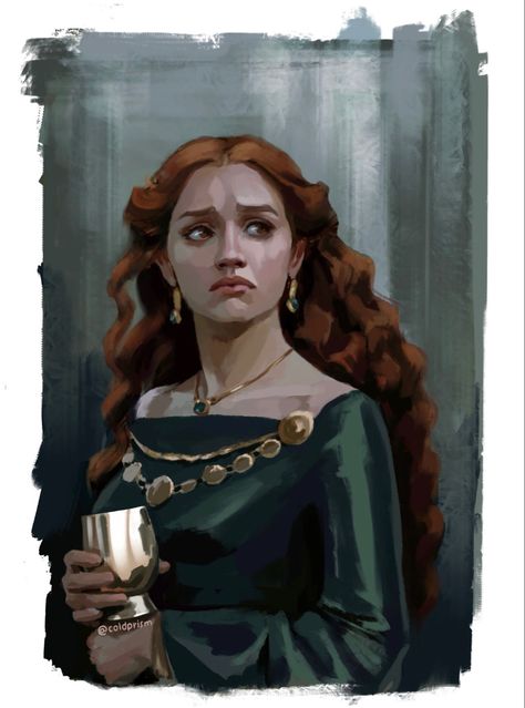 Asoiaf Fanart, Portrait Challenge, Alicent Hightower, Targaryen Art, Sketchbook Inspo, Asoiaf Art, Our Lady Of Sorrows, Game Of Thrones Art, House Of The Dragon