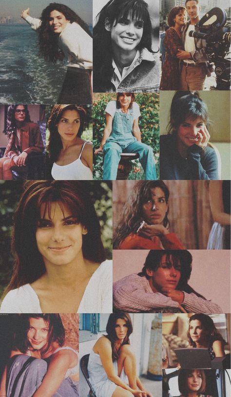 the lovely sandra bullock Sandra Bullock Aesthetic, Sandra Bullock 90s Outfits, Sandra Bullock 90s, Sandra Bullock Wallpaper, Iphone Wallpaper Collage, Sandy Bullock, Manic Pixie Dream Girl, Wallpaper Collage, 90s Hairstyles