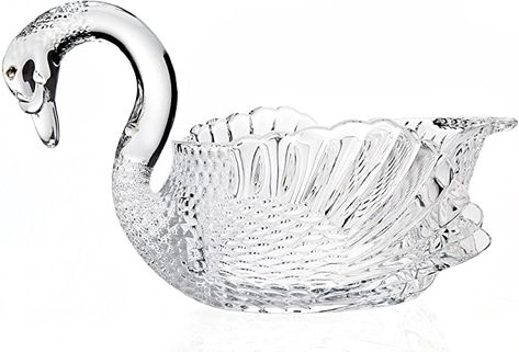 Godinger Swan Centerpiece Bowl Crystal Giftware Swan Centerpiece, Crystal Centerpieces, Fruit Serving, Crystal Bowls, Centerpiece Bowl, Silver Art, Simple Beauty, Storage Jars, Crystal Items