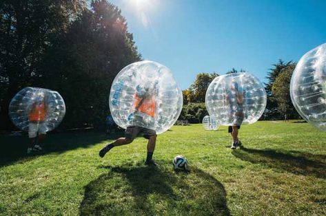 Seattle Magazine | Arts & Culture/Outdoors | 37 Summery Things to Do in Seattle You Didn't Know Existed Summer In Seattle, Bubble Soccer, Physics Concepts, Football Books, Washington State Travel, Company Picnic, Soccer Skills, Play Soccer, Better Together