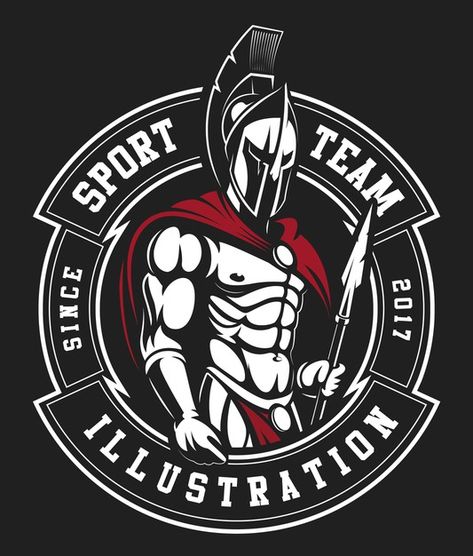 A spartan warrior logo template Premium ... | Premium Vector #Freepik #vector #logo #badge #t-shirt #shirt Sparta Logo, Spartan Logo, Spartan Tattoo, Warrior Logo, Knight Logo, Gym Logo, Sports Logo Design, Geniale Tattoos, Spartan Warrior