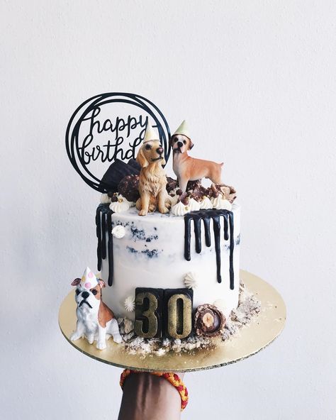 Dog Lover Birthday Cake, Birthday Cake For Dog Lovers, Dog Lover Cake Design, Birthday Cake With Dog Design, Birthday Cake With Dog, Dog Birthday Cake Design, Dog Lover Cake, Dog Lovers Birthday, Dog Birthday Cake