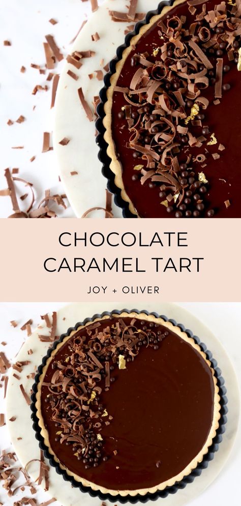 Best Chocolate Tart Recipe, Chocolate Caramel Recipes, Salted Caramel Tarts, Caramel Tart Recipe, Caramel Tarts, Chocolate Tart Recipe, Gf Ideas, Cooking Therapy, Chocolate Caramel Tart