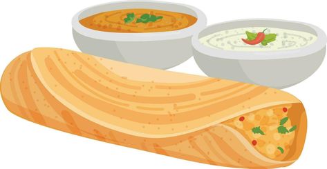 Dosa Illustration, Indian Food Illustration, Warehouse Design, Benz Car, Food Illustration, Food Illustrations, Indian Food, Indian Food Recipes, Vector Art