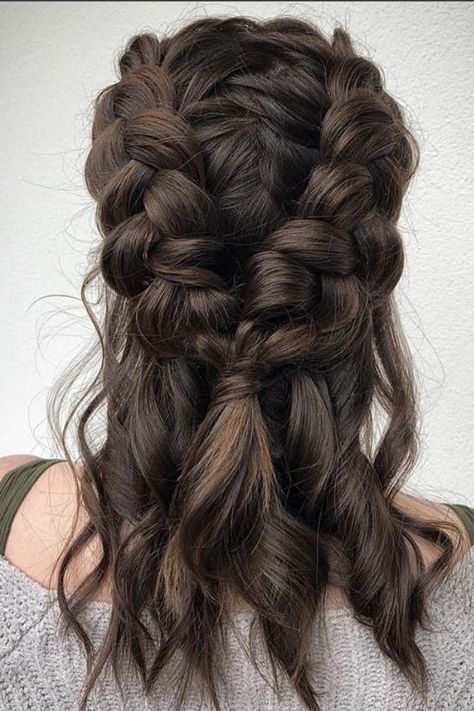 Gorgeous Braids, Dutch Braid Hairstyles, Luxy Hair, Smink Inspiration, Hairstyle Inspiration, Bohemian Hairstyles, Braids With Curls, Penteado Cabelo Curto, Short Hair Updo