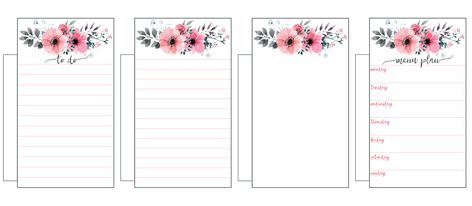 Free Printable Floral Planner Inserts and Clips Budget Binder Ideas, Free Planner Inserts, Crochet Labels, Letter Pad, Free Planner Printables, A5 Planner Inserts, Free Planner Stickers, Happy Planner Classic, A5 Printables