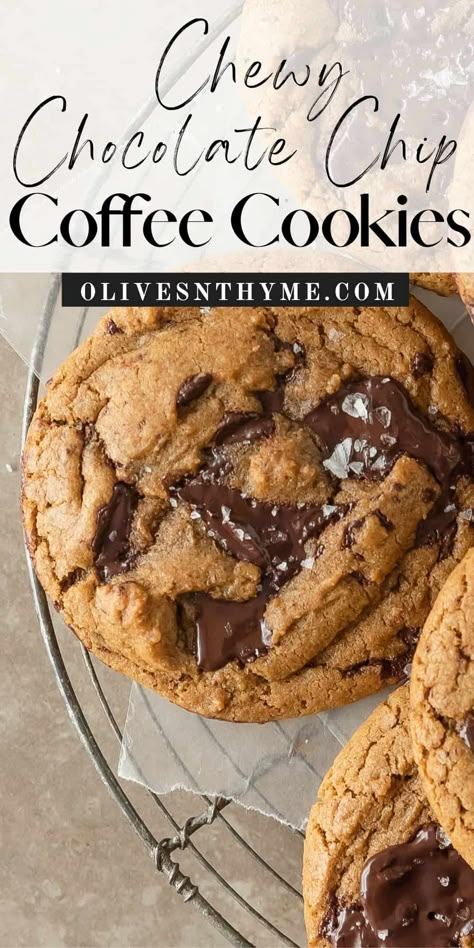 Coffee Cookies Recipe Espresso Cookies Recipe, Coffee Chocolate Chip Cookies, Easy Espresso, Coffee Cookies Recipe, Espresso Cookies, Gf Cooking, Gluten Free Coffee, Brown Butter Chocolate Chip, Brown Butter Chocolate Chip Cookies