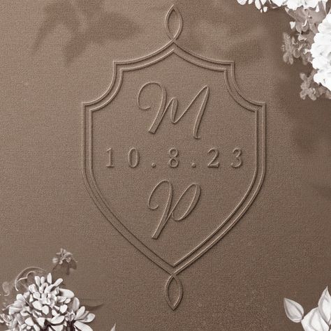 Elegant Couple's Wedding Script Monogram Emblem Embosser Wedding Emblem, Wedding Crest Monogram, Army Wedding, Crest Monogram, Wedding Script, Crest Design, Honey Wedding, Couples Monogram, Wedding Logo Monogram