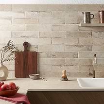 Seville Pergamo Beige 3x12 Travertine Look Matte Porcelain Tile Rustic Kitchen Backsplash, Stone Backsplash Kitchen, Travertine Backsplash, Matte Porcelain Tile, Brick Backsplash, Stone Backsplash, Kitchen Backsplash Designs, Beige Tile, Backsplash Designs