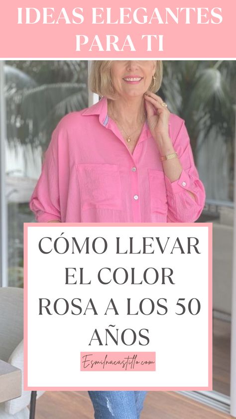 Descubre la Elegancia en Rosa para los 50+ 💖✨ ¡Sorprende con Estilo y Modernidad! Encuentra inspiración en estas ideas chic para incorporar el color rosa a tus looks. Desde tonos suaves hasta toques vibrantes, demuestra que la edad es solo un número. 👗🌸 Color Rosa, Crochet, Color