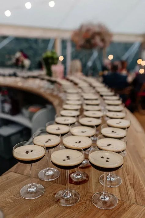 20 Signature Wedding Cocktail Ideas Your Guests Will Love Drinks Reception Ideas, Cocktails At Wedding, Wedding Rings Lab Created, Espresso Martini Wedding Drink, Whiskey Themed Wedding, Italian Wedding Cocktails, Espresso Martini At Wedding, Italian Wedding Drinks, Espresso Bar At Wedding