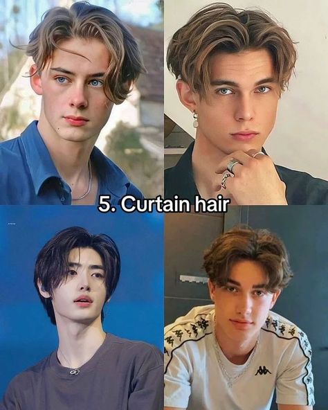 Hair Types Male, Wavy Side Part Men, Mens Wavy Haircuts Medium, Hair Cuts For Curly Hair Boys, Teenager Hairstyles Boys, Men With Wavy Hair, Medium Length Hair Ideas, Medium Hairstyles For Men, Male Haircuts