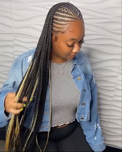 Cornrows Braids For Black Women, Braided Hairstyles For Black Women Cornrows, Big Box Braids Hairstyles, Feed In Braids Hairstyles, Box Braids Hairstyles For Black Women, Cute Braided Hairstyles, Braided Cornrow Hairstyles, Braids Hairstyles Pictures, Braided Hairstyles For Teens