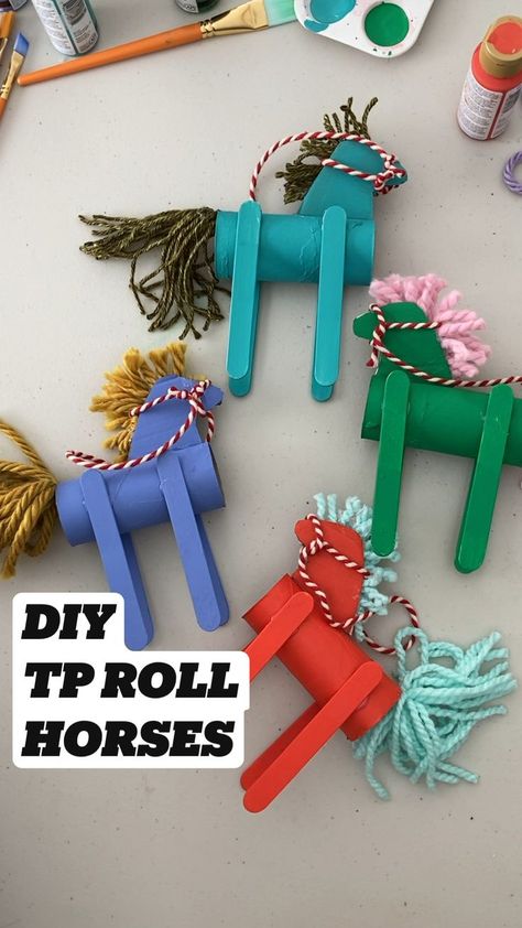 DIY TP ROLL HORSES | Pinterest Toilet Paper Roll Crafts, Easter Decorations Dollar Store, Paper Roll Crafts, Easter Decorations Vintage, Easter Decorations Christian, Easter Decorations Diy Easy, Camping Crafts, Childrens Crafts, Paper Crafts Diy Kids