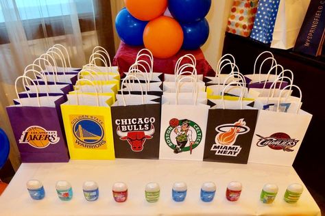 NBA theme party favors Nba Birthday Party Ideas, Nba Birthday Theme, Nba Party Ideas, Nba Themed Birthday Party, Nba Theme Party, Nba Birthday Party, Nba Party, Nba Theme, Basketball Themed Birthday Party