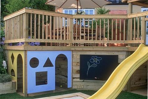 under deck play structure Playground Landscaping, Play Area Backyard, Under Deck, Backyard Kids, Backyard Kids Play Area, Diy Playground, Kids Backyard, Outside Play, Outdoor Play Area