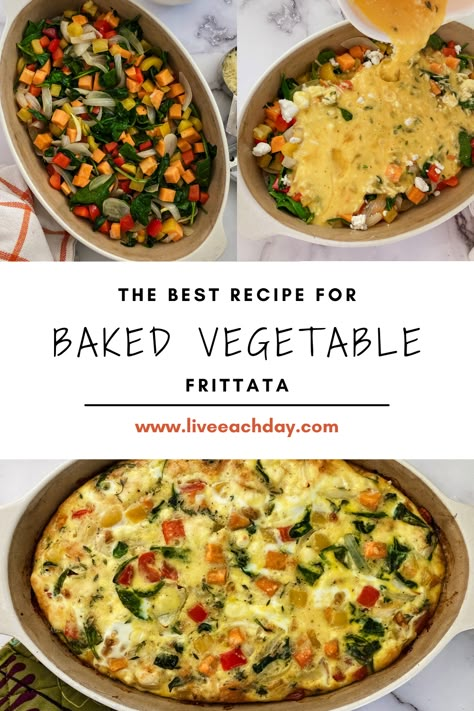 Oven Frittata Recipes, Oven Baked Frittata Recipes, Vegetable Egg Bake, Frittata Recipes Baked, Oven Baked Broccoli, Roasted Vegetable Frittata, Veggie Frittata Recipes, Frittata Recipes Healthy, Fritata Recipe