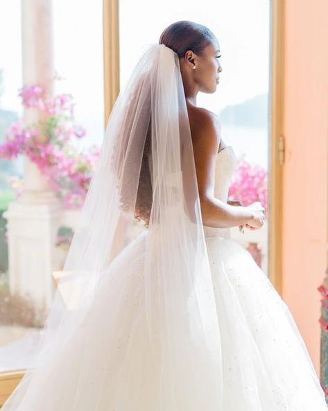 Dusty Pink Gown, French Riviera Wedding, Vera Wang Gowns, Chapel Length Veil, Fair Photography, Vera Wang Wedding, Issa Rae, Wedding Dresses Vera Wang, Vera Wang Dress