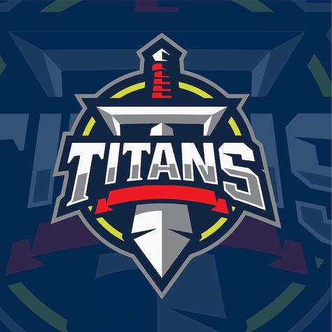 Vector a logo for a game called titans | Premium Vector #Freepik #vector #mascot #logo-design #team-logo #sport-logo Titan Logo Design, Titans Jersey, Titans Logo, Titan Logo, Cricket Logo, Cricket Coaching, Logo For Business, Sports Logo Inspiration, Team Logo Design