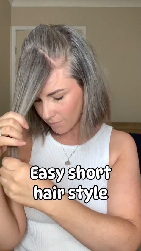 Jennifer Higgins | I think it would’ve looked better if I’d waved the remaining hair and left it down or I’d used a claw clip at the back. But in all honesty… | Instagram Quick Easy Claw Clip Hairstyles Short Hair, Short Wavy Hair Updo Easy, Pull Hair Back From Face, Short Hair Dos Easy, Messy Claw Clip Hairstyles, Short Hair Claw Clip, Claw Clip Hairstyles Short Hair, Braided Updo For Short Hair, Fixing Short Hair