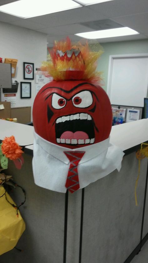 Anger Inside Out Pumpkin, Anger Pumpkin, Pumpkin Ideas For Halloween Painted, Preschool Carnival, Inside Out Halloween, Storybook Pumpkin, Peach Room, Book Pumpkin, Story Book Pumpkin