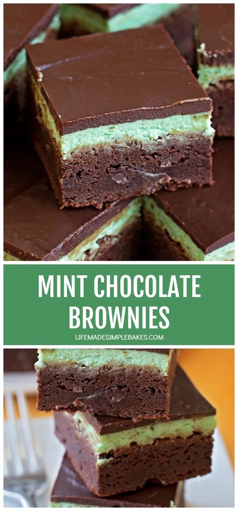 Chocolate Mint Dream Bars, Brownie Types, Mint Bark, Mint Chocolate Brownies, Mint Dessert, Chocolate Mint Brownies, Mint Frosting, Mint Desserts, Life Made Simple