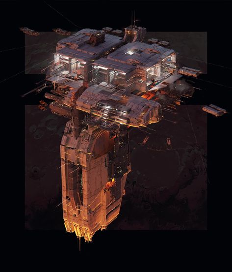 ArtStation - Outpost - Processing Plant, Long Pham Sci Fi Outpost, Infinite Lagrange, Sci Fi Architecture, Sci Fi City, Space Battleship, Sci Fi Environment, Time To Go, The Galaxy, Space Art