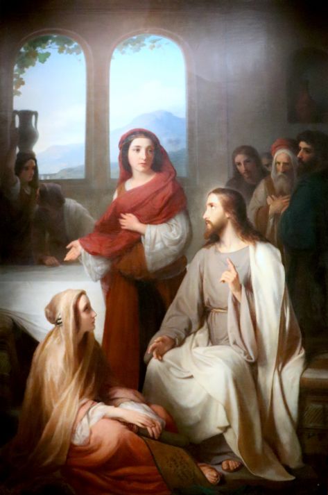 Historic Paintings, Paintings Of Christ, Jesus Christ Painting, Mary And Martha, Images Of Christ, Biblical Art, Jesus Images, Beltane, God Pictures