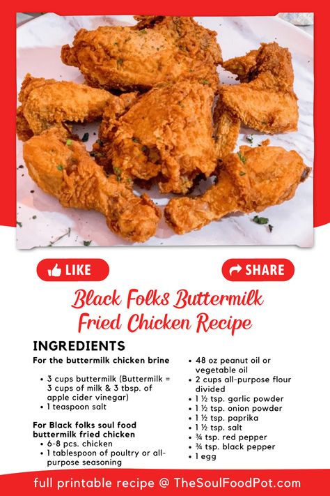 Kfc Drumsticks Recipe, Soul Fried Chicken Recipe, Fried Chicken Mix Recipe, Flavorful Fried Chicken, Southern Fried Chicken Seasoning, Best Buttermilk Fried Chicken Recipe, Best Southern Fried Chicken Recipe, Buttermilk Wings Recipe, Fried Chicken Recipe With Buttermilk