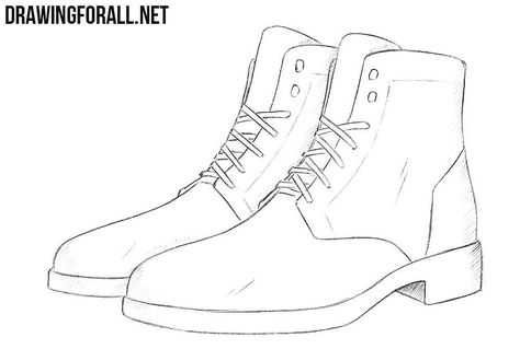 Anime Shoes Drawing, Boots Front View, Drawing Boots, Very Simple Drawing, Clothing Drawing Ideas, Boots Illustration, Boots Drawing, How To Draw Clothes, Practice Makes Progress