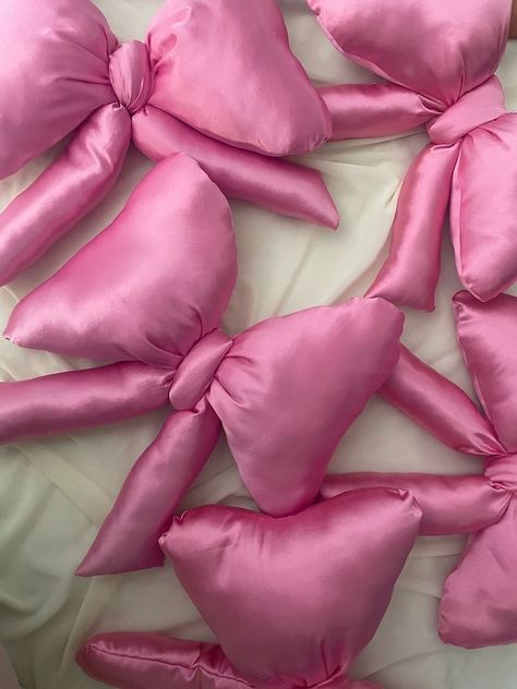 Soft pink satin bow pillow with a removable insert adds a touch of luxury to any nursery or.
#apartmentdecor #homedecor #smallspaces #interiordesign #decorinspiration Luxury Bedroom Aesthetic, Bow Photoshoot, Hot Pink Room Decor, Pink Girly Room, Cottage Core Room, Bow Pillow, Bow Pillows, Bow Birthday, Heart Pillows