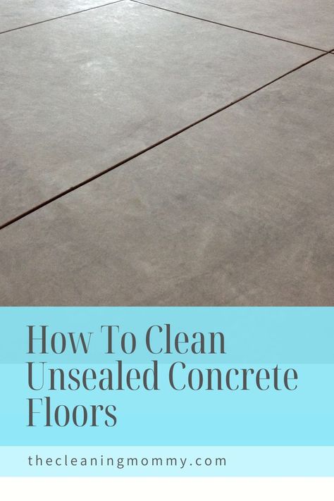 Clean Basement Floor Concrete, Cleaning Cement Floors, How To Clean Basement Concrete Floor, How To Clean Concrete Floors, Stained Cement Floors, Clean Garage Floor, Garage Floors Diy, Cleaning Concrete Floors, Painted Cement Floors