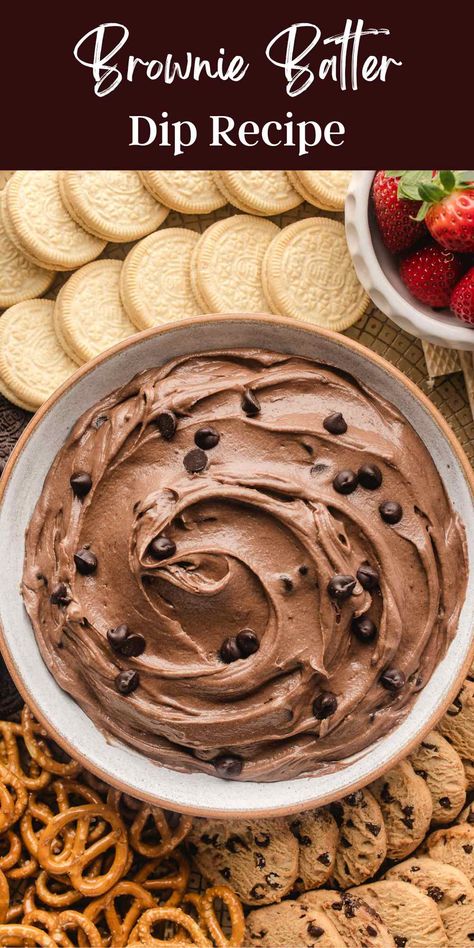 Brownie Batter Dip - I Heart Eating Brownie Cool Whip Dessert, Chocolate Brownie Dip, Desert Dips Recipes, Halloween Dessert Dip, Dessert Dips For Parties, Brownie Batter Dip Recipe, Appetizer Desserts, Batter Off, Brownie Dip