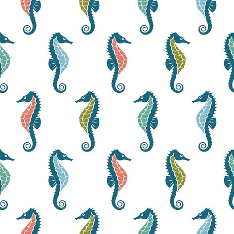 Seamless pattern with seahorse | Premium Vector #Freepik #vector #background #pattern #water #texture Beach Patterns, Seahorse Pattern, Water Texture, Vector Background Pattern, Summer Prints, Vector Background, Seamless Pattern, Premium Vector, Seamless Patterns