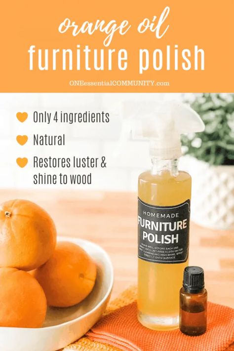 Homemade Furniture Polish, Diy Furniture Polish, Man Street Style, Polish Recipe, Dusting Spray, Homemade Furniture, Natural Furniture, Sweet Orange Essential Oil, Furniture Polish