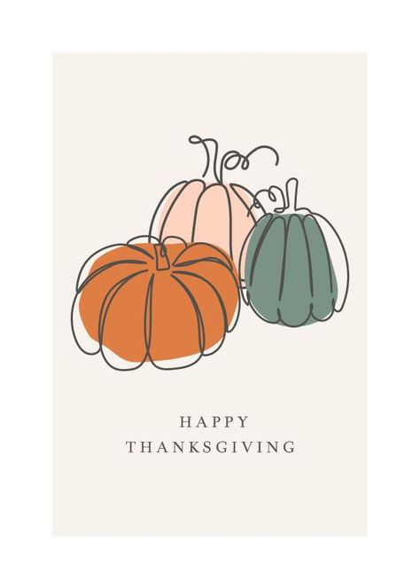 Ellacard card design: Pumpkins Happy Thanksgiving Card Happy Thanksgiving Illustration, Simple Thanksgiving Cards, Thanksgiving Graphic Design Illustration, Thanksgiving Card Ideas Simple, Thankful Cards Thanksgiving, Happy Thanksgiving Graphic, Thanksgiving Watercolor Card Ideas, Thanksgiving Card Ideas For Kids, Happy Thanksgiving Cards Handmade