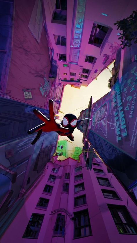 Spider Man Falling Wallpaper, Spider Across The Spider Verse Wallpaper, Spider Man Into Spider Verse Wallpaper, Spiderman Across The Spider Verse Wallpa, Wallpapers For Guys, Miles Morales Aesthetic, Spider Verse Wallpaper, Spiderman Into The Spiderverse, Comic Wallpaper