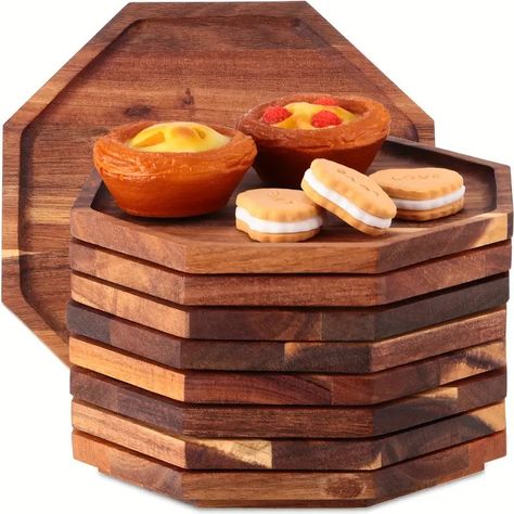 Acacia Wooden Octagon Serving Tray Serving - Temu Octagon Design, Cheese Tea, Salad Cheese, Wood Serving Platter, Tea Food, Food Party, Tea Party Birthday, Meat And Cheese, Charcuterie Boards