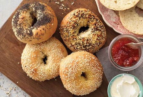 Breakfast Classic, Bagel Recipes, King Arthur Recipes, King Arthur Flour Recipes, Bagel Toppings, Best Bagels, Bagel Recipe, Dough Ingredients, Malted Milk