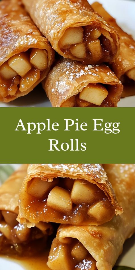 As I prepared the apple pie egg rolls on a cozy Sunday afternoon, the warm cinnamon aroma filled the kitchen. My partner and kids gathered around, excitedly waiting to taste our family’s new dessert tradition, creating joyful memories together. Apple Egg Rolls Recipes, Egg Roll Filling Recipes, Apple Pie Egg Rolls Recipe, Dessert Egg Rolls, Cheesecake Egg Rolls, Apple Pie Egg Rolls, Recipe For Apple Pie, Christmas Treat Ideas, Egg Roll Filling