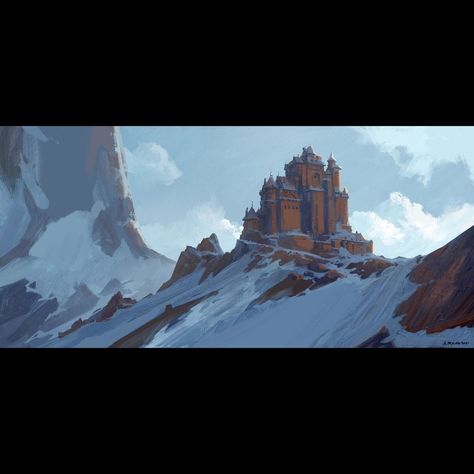 "Tall Fortress" - #noai #conceptart #digitalart #fantasyart #winter...some winter vibes. | Instagram Winter Castle Concept Art, Winter Fortress, Fortress Concept Art, Winter Vibes, Snow Mountain, January 11, Inspirational Art, Environment Concept Art, Fantasy Art