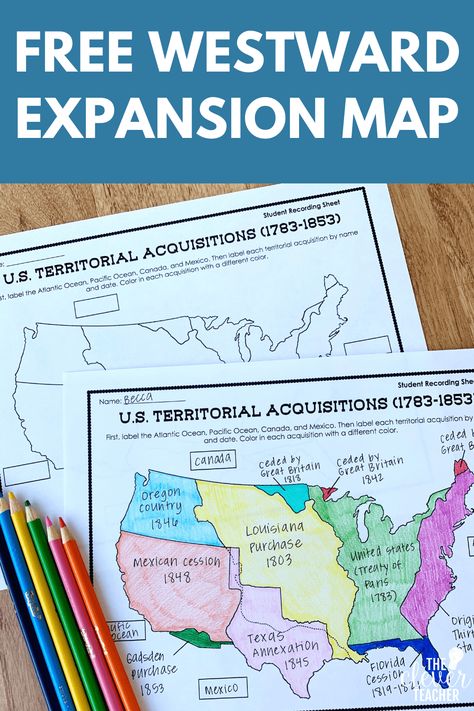 Westward Expansion Projects, Westward Expansion Activities, High School History Classroom, Teaching Weather, Western Expansion, Classroom Map, 4th Grade Social Studies, Westward Expansion, 6th Grade Social Studies