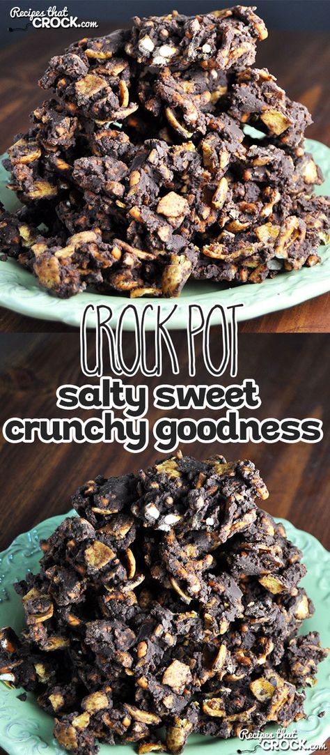 Crock Pot Salty Sweet Crunchy Goodness is going to cRock your world! Yum! Crockpot Candy, Slow Cooker Recipes Dessert, Crock Pot Desserts, Food Cafe, Slow Cooker Desserts, Family Dinner Recipes, Crock Pot Slow Cooker, Crock Pot Cooking, Crockpot Recipes Easy