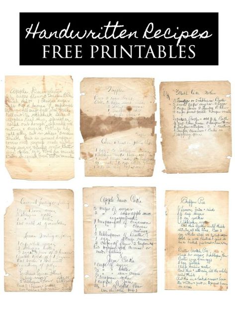 Free Printable Vintage Recipes, Grandmas Handwritten Recipes, How To Display Old Recipes, Making Recipe Books, Framed Family Recipes, Framing Old Recipes, Free Vintage Kitchen Printables, Display Old Recipes Hand Written, Old Handwritten Recipes