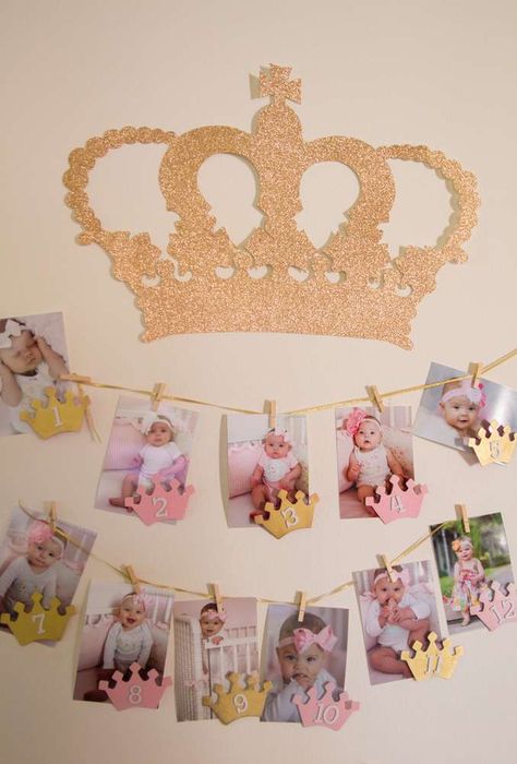 Bebe                                                                                                                                                     Más Gold Birthday Party Ideas, Pink And Gold Birthday, Pink And Gold Birthday Party, Gold Birthday Party, Baby 1st Birthday, Princess Birthday Party, 1st Birthdays