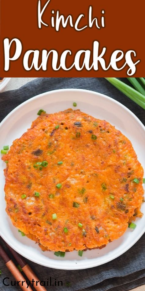 kimchi pancakes Kimchi Pancake Recipe, Easy Pancake Batter, Kimchi Pancakes, Simple Pancake, Kimchi Pancake, Fermented Kimchi, Korean Kimchi, Pancake Recipe Easy, Savory Pancakes