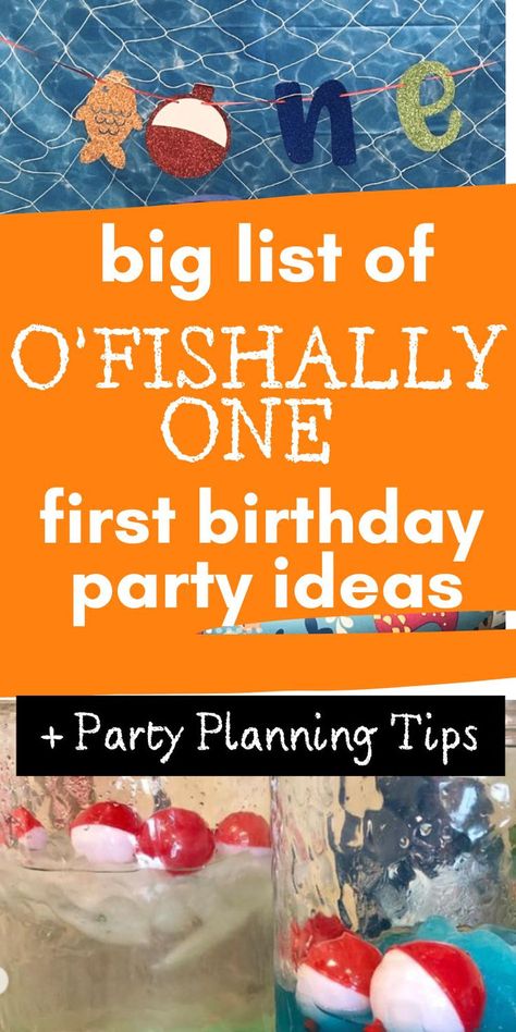 ofishally one birthday theme Ofishally One Birthday Food Ideas, Fish Birthday Party Ideas, Lake Themed Birthday Party, Fish Themed First Birthday Party, Fun First Birthday Ideas, First Birthday Party Themes Boy, First Birthday Boy Themes Summer, O’fishally One Birthday Party, 1 Year Boy Birthday Party Ideas