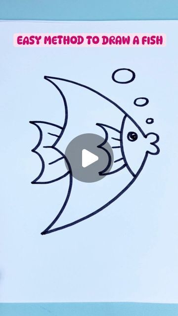 Simple and Easy Drawing Ideas on Instagram: "Discover an easy method for drawing a simple fish in this step-by-step tutorial! Follow along as we start with basic shapes to outline the fish's body, then add fins, scales, and other details to bring it to life. Perfect for beginners and those looking to improve their drawing skills, this video provides clear instructions to help you create a charming fish drawing effortlessly. Join us and enjoy the process of making art with this fun and straightforward technique!" Easy Kids Drawings Step By Step, Basic Art Drawings, How To Draw A Fish Step By Step, Easy Drawing For Kids Step By Step, Drawing For Kids Step By Step, Kids Drawing Ideas Step By Step, How To Draw A Fish, Cute Doodle Art Easy, Drawing Videos Easy