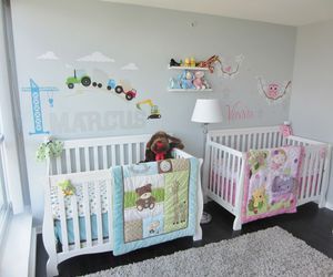 Twin Toddler Bedroom, Boy Girl Twin Nursery, Twin Nurseries, Twin Babies Nursery, Triplets Nursery, Boy Girl Twins Nursery, Nurseries Ideas, Twin Boys Nursery, Twin Baby Rooms